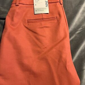 Women’s Nine West High Rise Slim ankle Pants. Salmon color